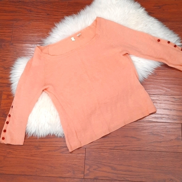 Moth Anthropologie Peach Boatneck Sweater - Picture 1 of 4